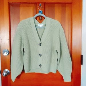 H&M Faded Green Cardigan